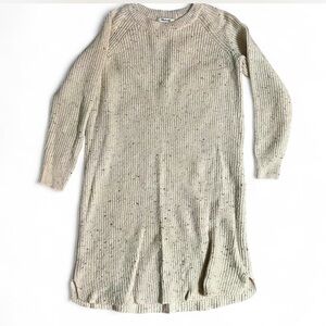Madewell Speckled Beige Knit Sweater Dress